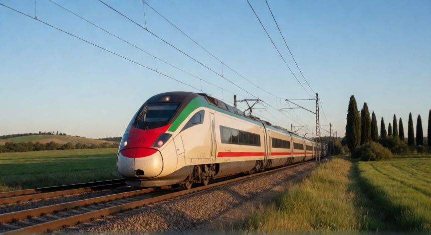que ocurrio con el tren zanetti en italia, Tren de alta velocidad italiano circulando por el campo