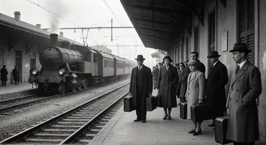 que ocurrio con el tren zanetti en italia, Estación de tren histórica en Italia con pasajeros antiguos