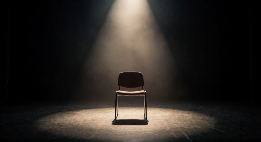 que ocurrio con florencia peña, Escenario de teatro vacío con foco de luz