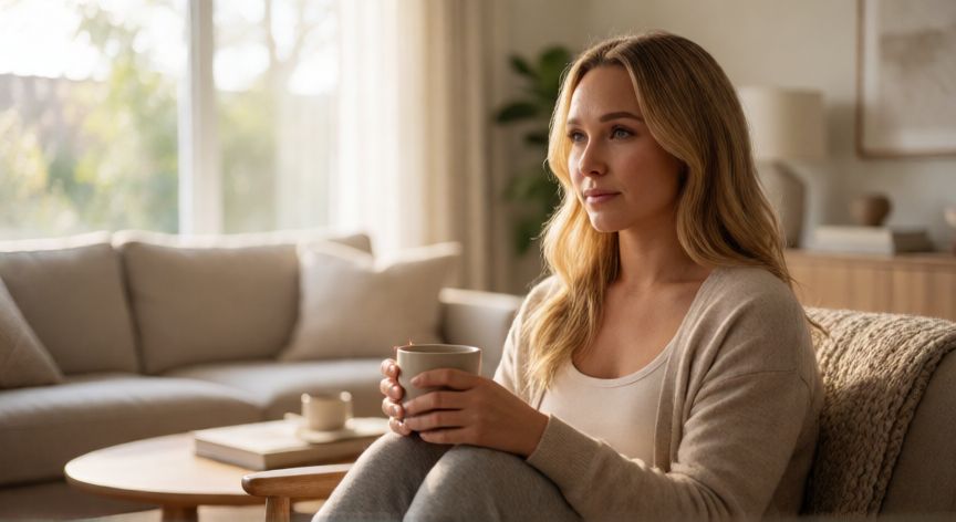 que ocurrio con hayden panettiere, Retrato sereno de una actriz en su hogar