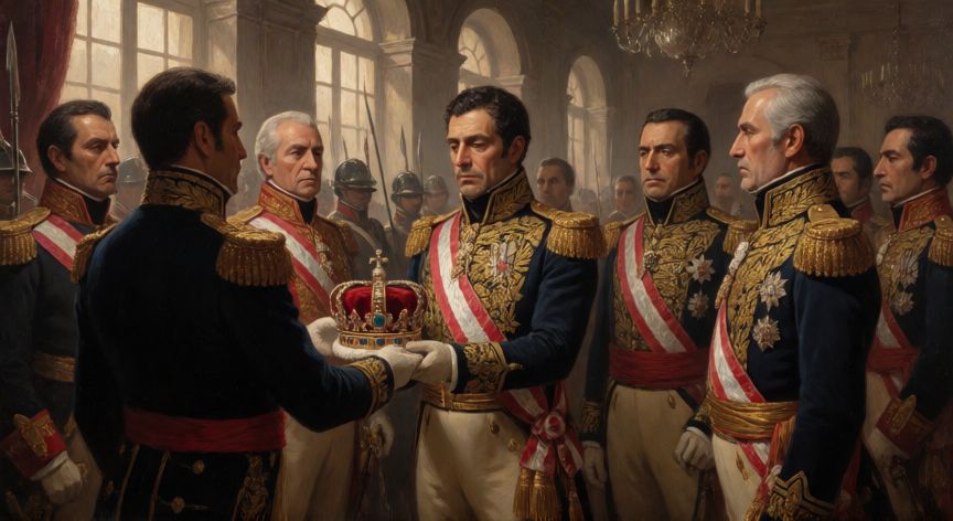 qué ocurrió con iturbide después de dejar el poder, Agustín de Iturbide abdicando ante la asamblea constituyente en México
