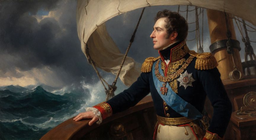 qué ocurrió con iturbide después de ser emperador, Agustín de Iturbide a bordo de un barco dirigiéndose al exilio europeo tras su abdicación