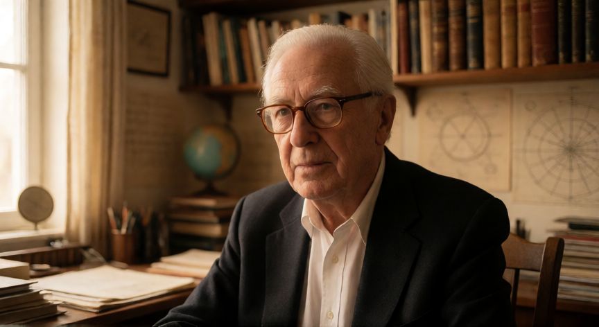 que ocurrio con jacobo grinberg, Jacobo Grinberg en su estudio rodeado de libros de física y memorabilia científica