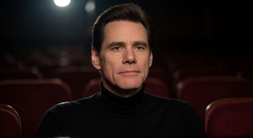 que ocurrio con jim carrey, Jim Carrey en un momento de reflexión en el teatro