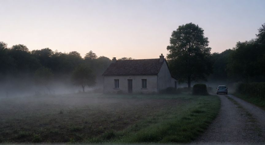 qué ocurrió con kevin spacey, Casa aislada en el campo francés al atardecer