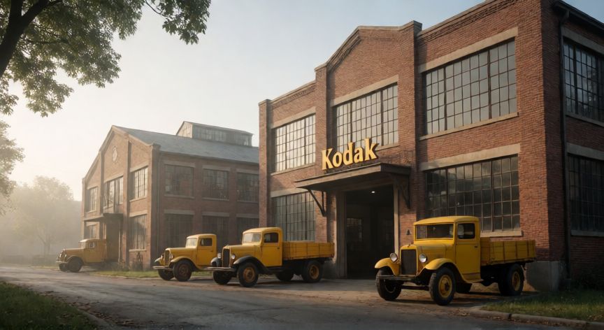 que ocurrio con kodak, Fábrica histórica de Kodak en su época dorada