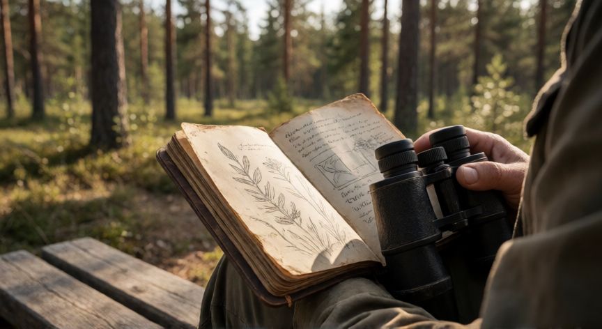 qué ocurrió con la biodiversidad de nuestro país durante la pandemia, Investigador de campo tomando notas sobre biodiversidad en un bosque durante la pandemia