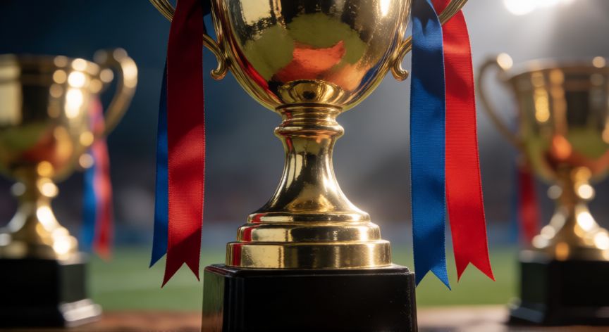 que ocurrio con la finalissima, Trofeo dorado de la Finalissima sobre un podio