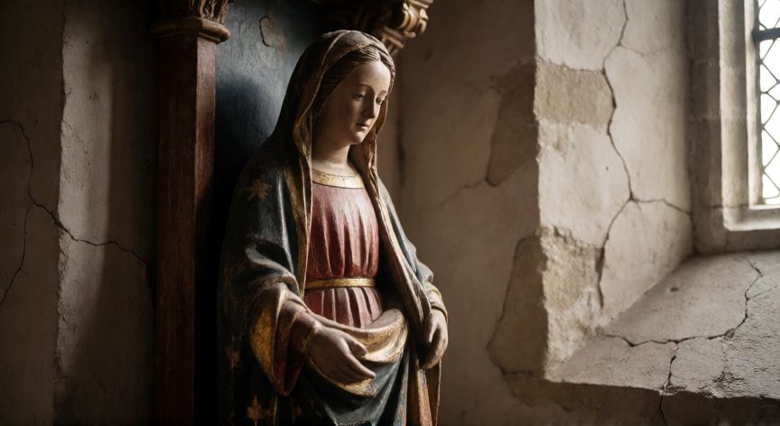 qué ocurrió con la imagen durante el terremoto de 1655, Detalle de la imagen de la Virgen del Pilar sin daños tras el terremoto histórico