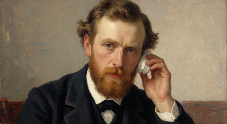que ocurrio con la oreja de van gogh, Retrato de Vincent van Gogh con la oreja vendada estilo pintura al óleo