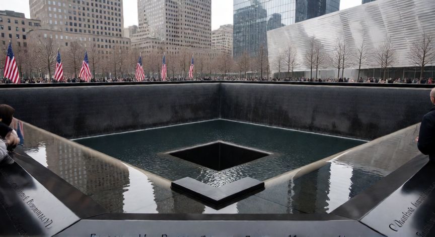 que ocurrio con las torres gemelas, Memorial 9/11 con las dos piscinas de reflejo en Nueva York