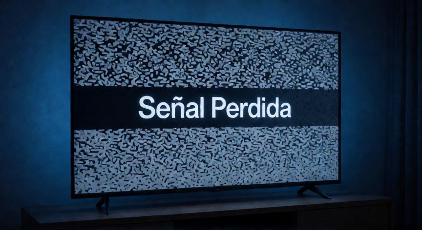 que ocurrio con magis tv, Televisión con pantalla estática indicando señal perdida