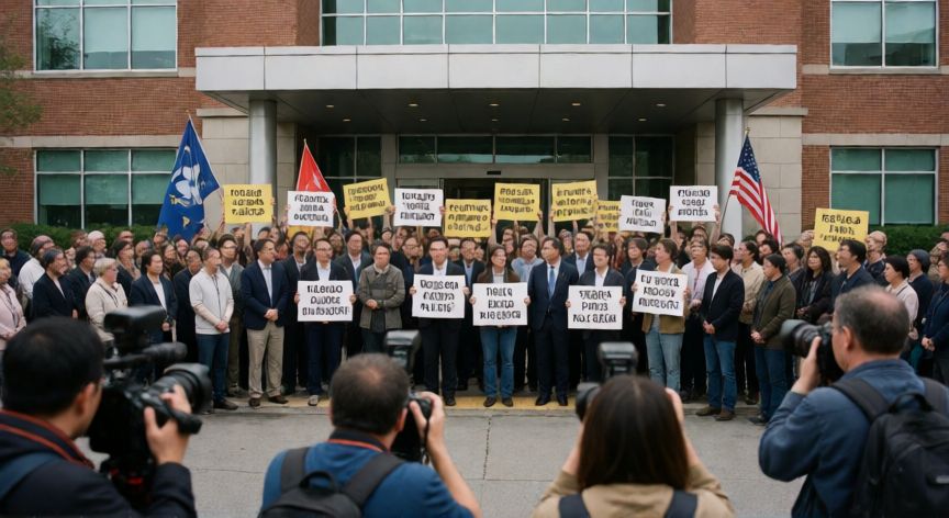 que ocurrió con miguel uribe, Simpatizantes y periodistas fuera del hospital donde está internado el candidato