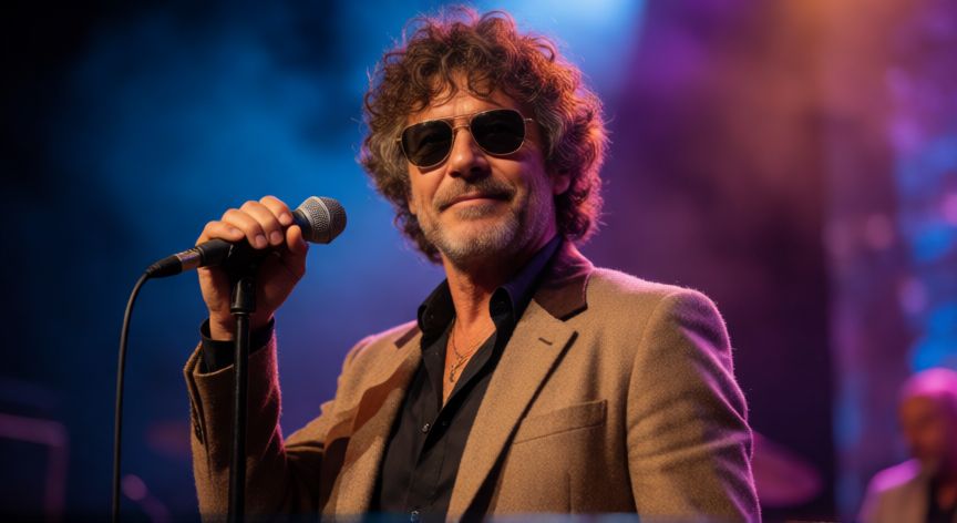qué ocurrió con nacho levy, Nacho Levy cantando en un concierto con iluminación de escenario