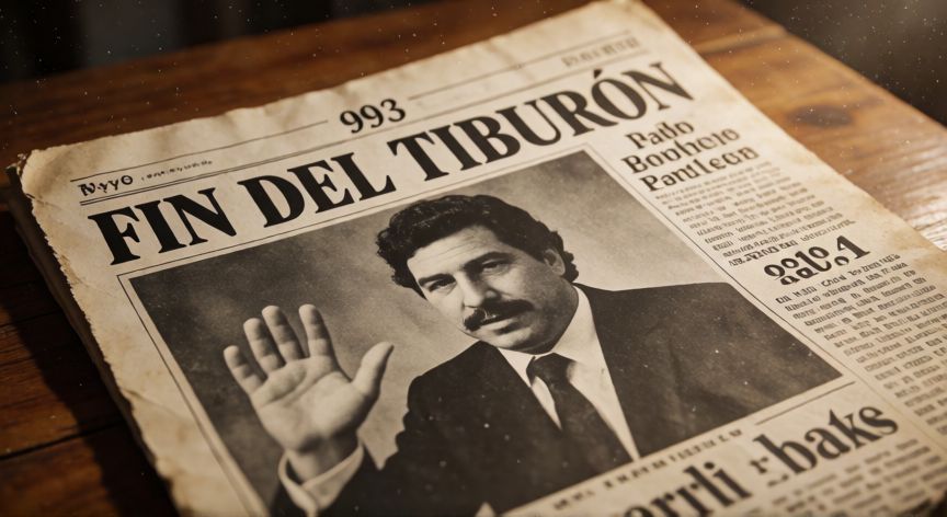 que ocurrio con pablo escobar, Periódico antiguo con titular sobre la muerte de Pablo Escobar