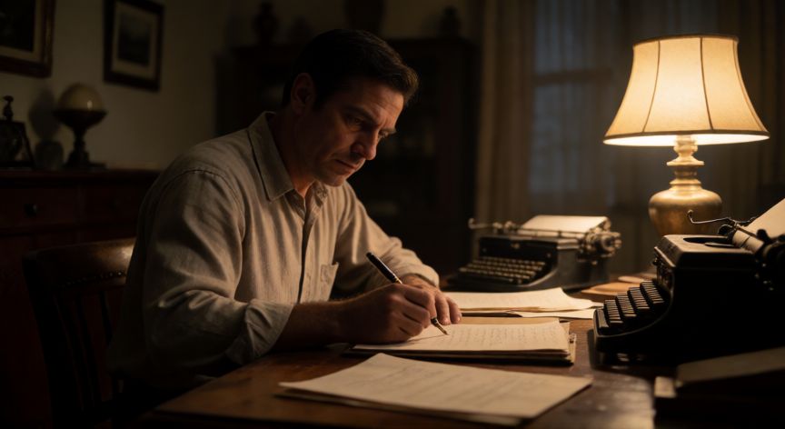 que ocurrio con rodolfo walsh, Rodolfo Walsh escribiendo en su escritorio durante los años 70