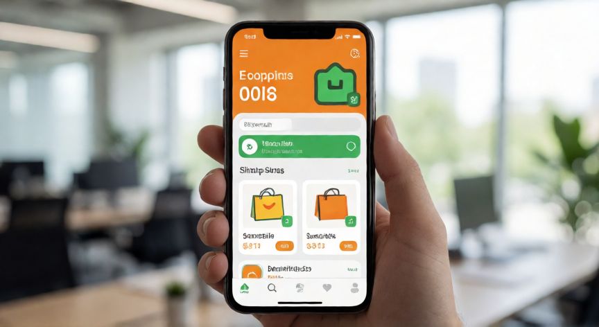 que ocurrio con shein y temu, Persona utilizando una aplicación de compras en línea desde el móvil en un entorno moderno