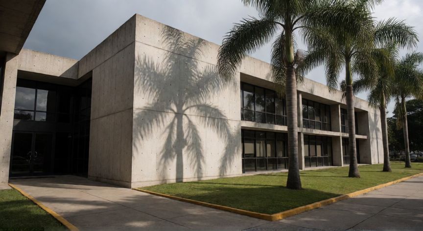 que ocurrio con valverde y baena, Fachada de un tribunal de justicia en Colombia bajo cielo nublado