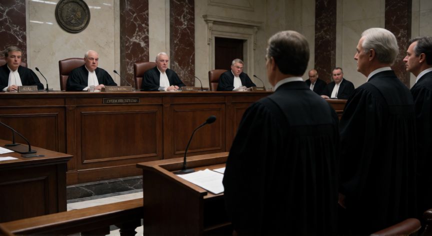 qué ocurrió después de la promulgación de la constitución, Sesión de un tribunal constitucional resolviendo conflictos de interpretación