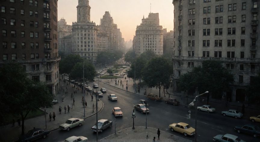 que ocurrio el 24 de marzo de 1976, Vista aérea de Buenos Aires al amanecer el 24 de marzo de 1976