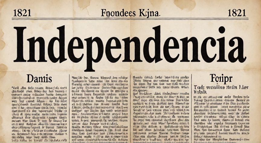qué ocurrió el 28 de septiembre de 1821, Periódico histórico de 1821 anunciando la independencia