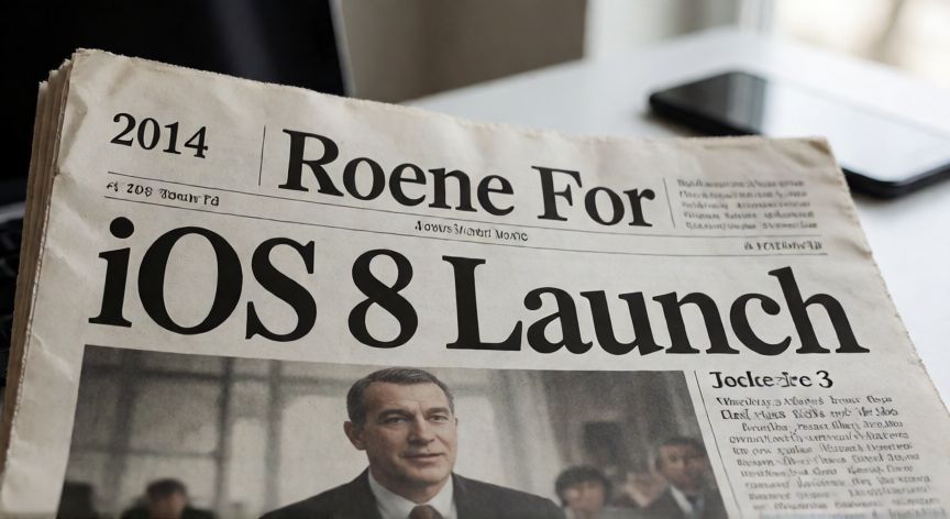 qué ocurrió el 3 de noviembre, Titular de periódico histórico sobre el lanzamiento de iOS 8