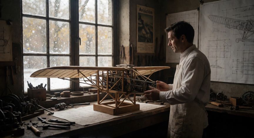 qué ocurrió el 3 de noviembre de 1903, Taller de ingeniería con prototipo de avión a inicios del siglo XX