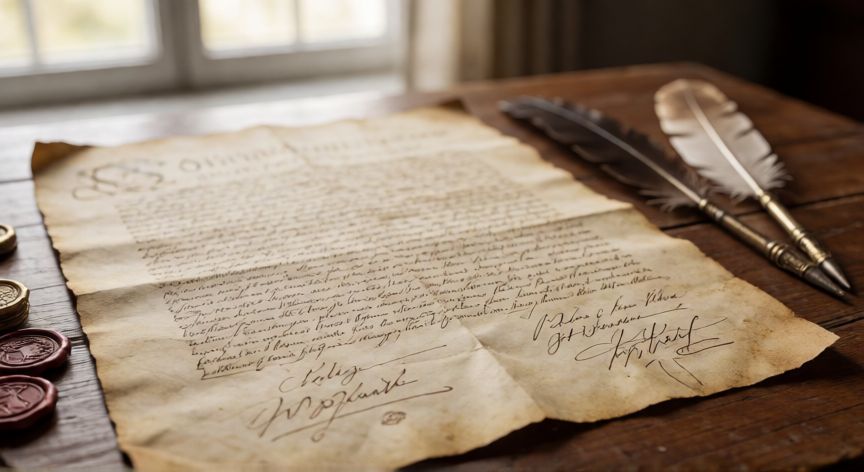 qué ocurrió el 4 de julio de 1776, Detalle de la Declaración de Independencia firmada en 1776 con plumas y sellos de cera
