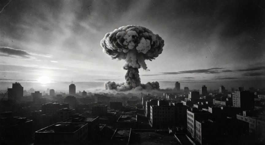 qué ocurrió el 6 de agosto, Nube de hongo nuclear histórica sobre Hiroshima en blanco y negro