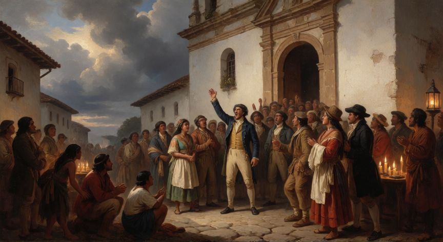 qué ocurrió el 7 de agosto de 1810, Recreación histórica del Grito del Águila en Caracas el 7 de agosto de 1810