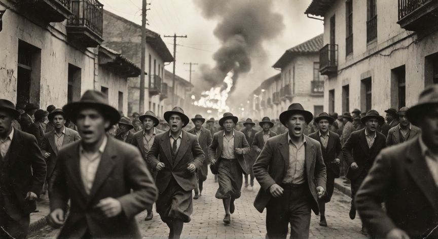 que ocurrio el 9 de abril de 1948 en colombia, Multitudes en las calles de Bogotá durante los disturbios de 1948