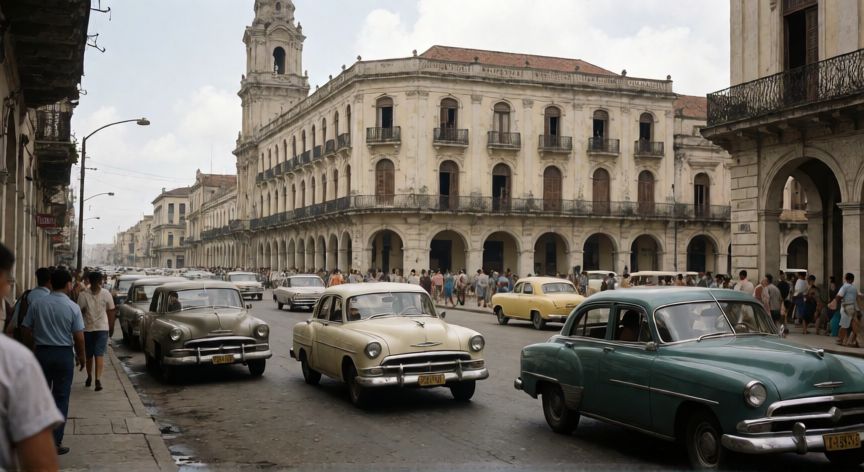que ocurrió el 9 de enero de 1964 en panamá, Calle concurrida en Ciudad de Panamá en la década de 1964