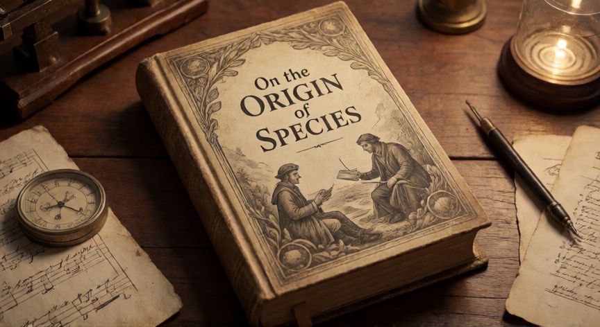 que ocurrio el 9 de octubre, Portada histórica del libro El origen de las especies de Charles Darwin