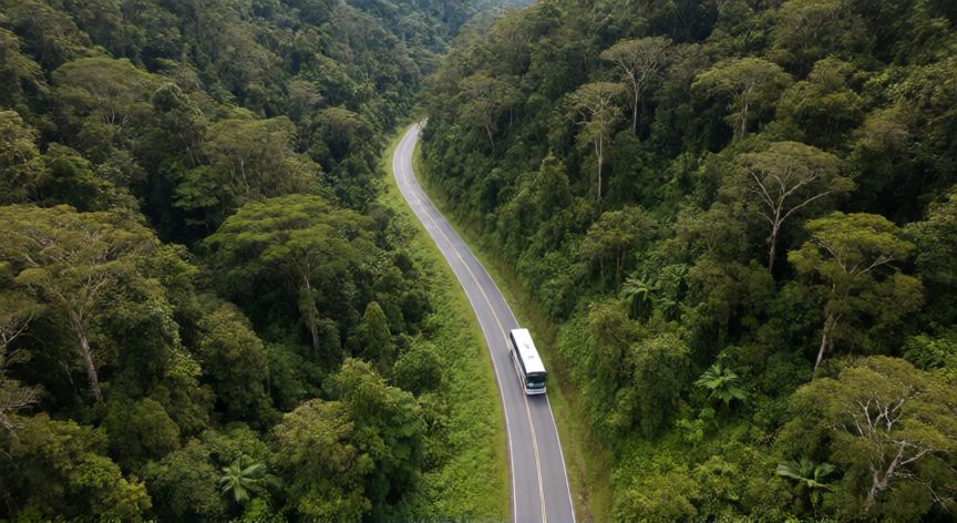 que ocurrió en zamora chinchipe, Vía principal atravesando la selva en la provincia de Zamora Chinchipe