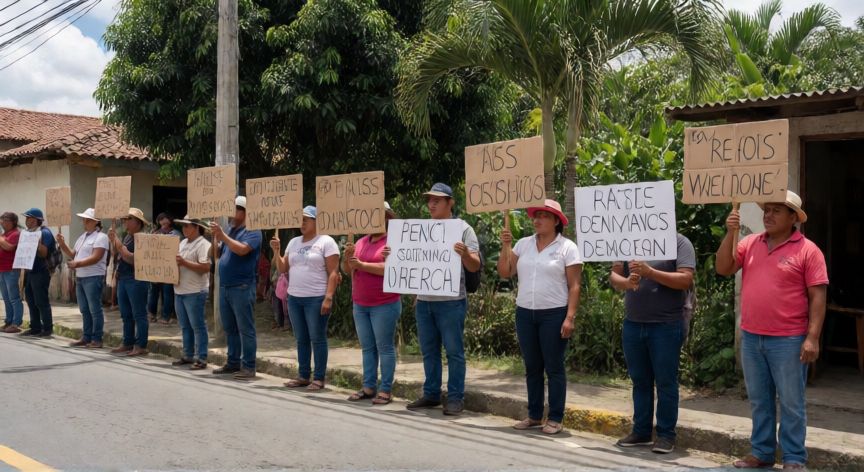 que ocurrió en zamora chinchipe, Manifestación ciudadana en las calles de una localidad de Zamora Chinchipe