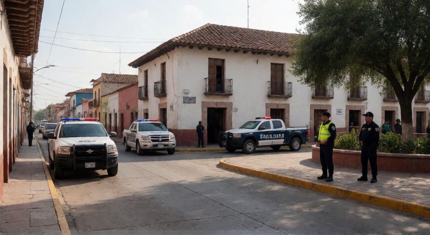 que ocurrio en zitacuaro michoacan, Vista de la calle en Zitacuarо con presencia de seguridad