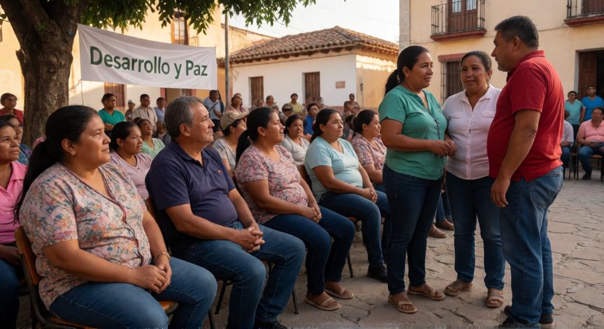 que ocurrio en zitacuaro michoacan, Reunión comunitaria en la plaza de Zitacuarо