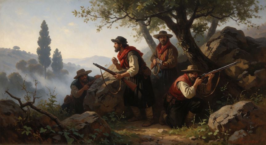 qué ocurrió la guerra de la independencia, Guerrilleros españoles en combate durante la Guerra de la Independencia