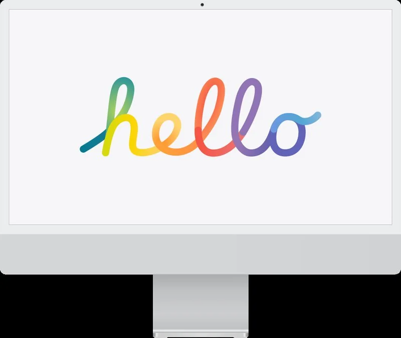 iMac de 24 pulgadas, ordenador todo en uno de Apple con pantalla Retina y soporte plateado