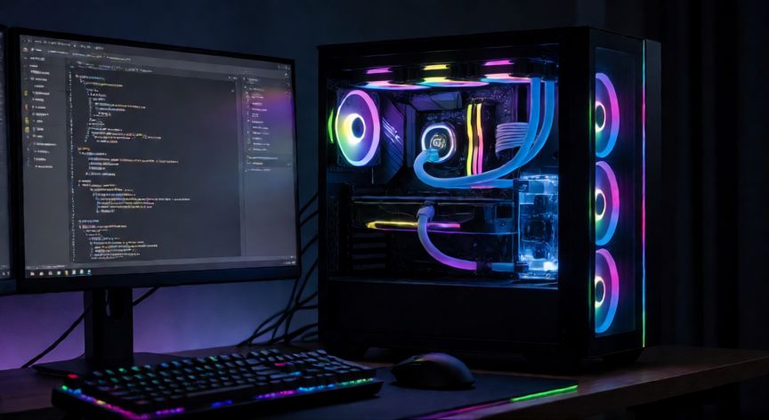 que ordenador comprar, Ordenador de escritorio con iluminacion RGB y torres de refrigeracion