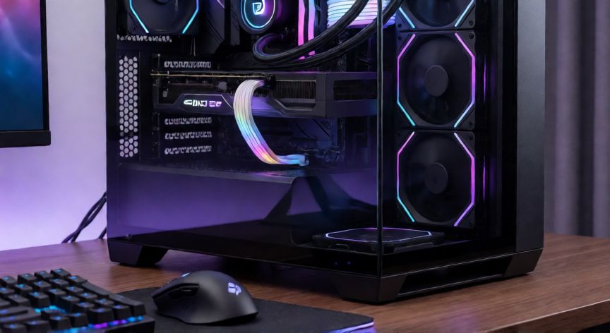 que ordenador tiene ibai, Torre PC de alto rendimiento con iluminación RGB y refrigeración líquida