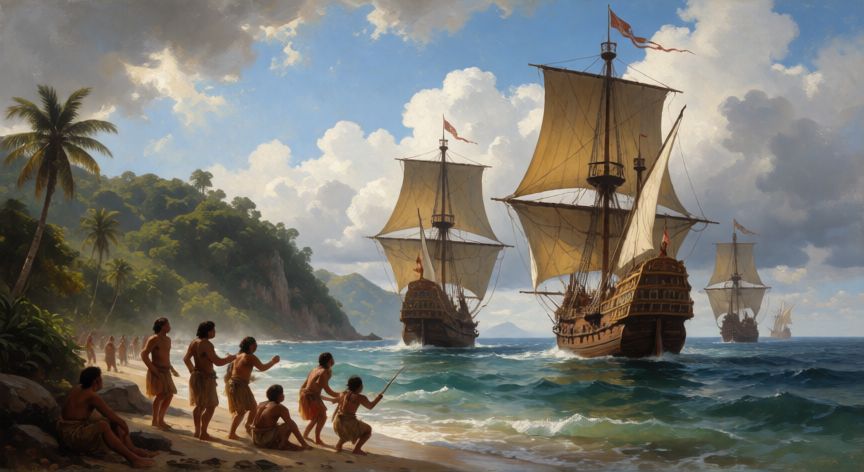 que paso 1492, Llegada de los barcos de Colón a la costa americana en 1492