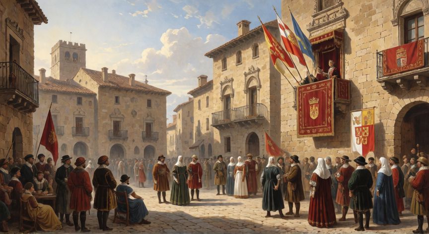 que paso 1492, Escena histórica en España durante el año 1492 tras la toma de Granada