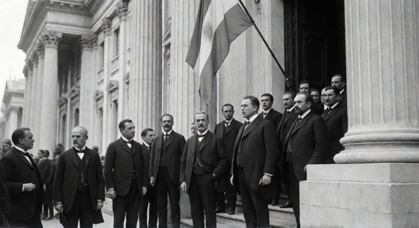 que paso 1893 en argentina, Políticos argentinos frente al Congreso Nacional en 1893 durante la transición de poder