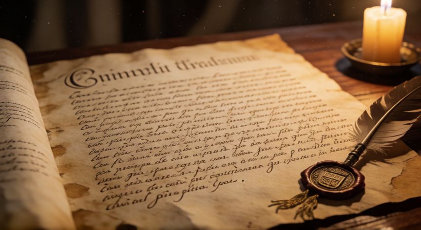 que paso 20 de julio de 1810, Documento histórico antiguo con pluma y sello de cera bajo luz de vela