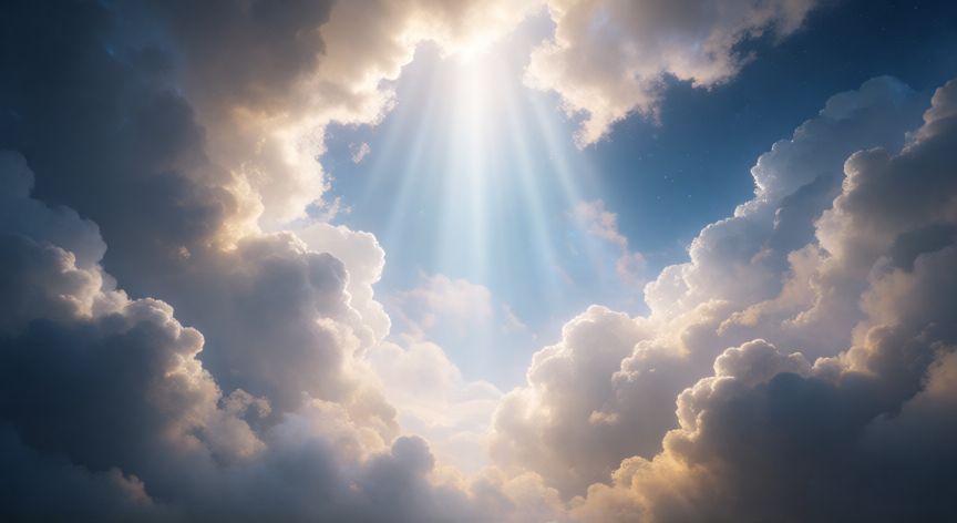 que pasó 40 días después de la resurrección, Luz celestial desciende en el momento de la Ascensión al cielo