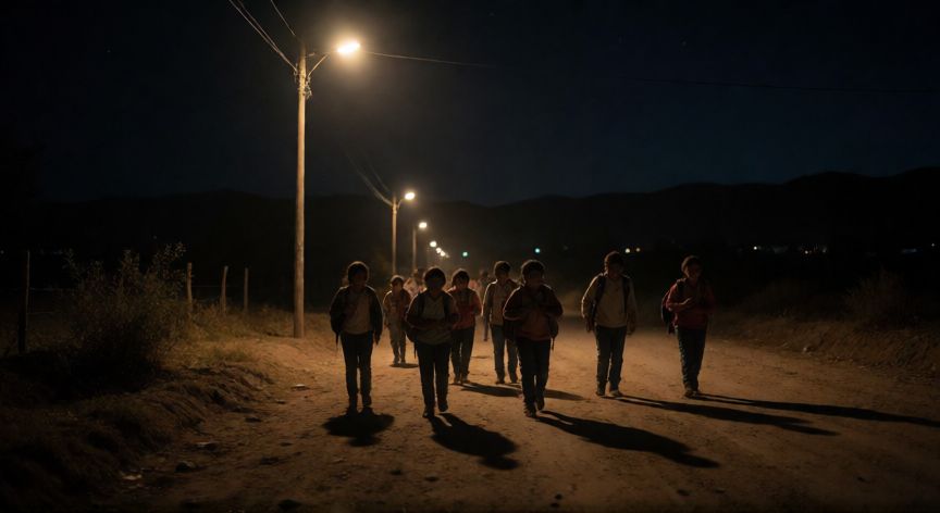 que paso 43 de ayotzinapa, Estudiantes de la Normal Rural Ayotzinapa en una carretera rural de noche