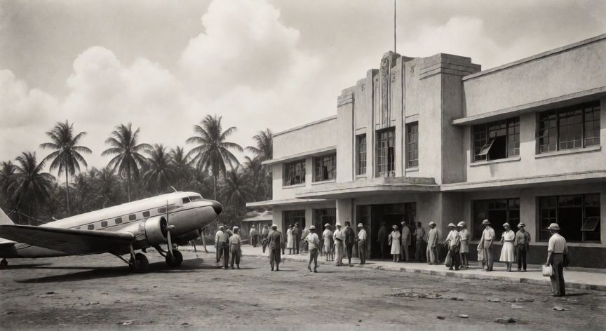 que paso 5 de mayo, Fotografía antigua del primer aeropuerto internacional de La Habana en 1932