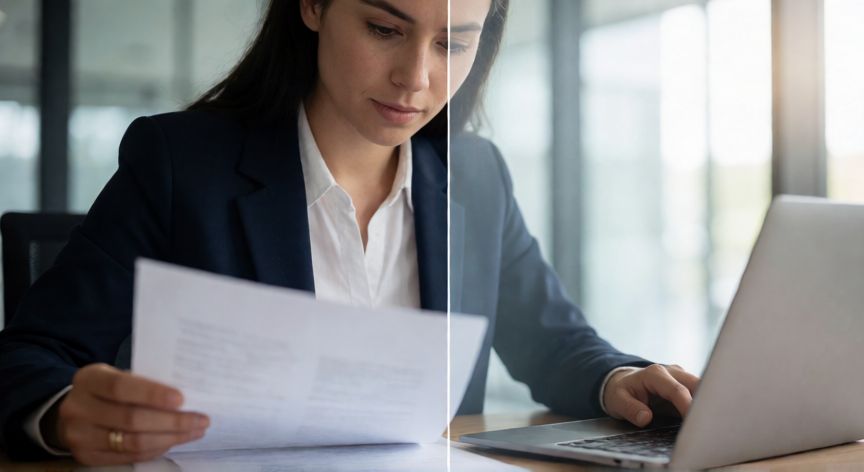que paso 8 de marzo dia de la mujer, Oficina moderna simbolizando la ruptura del techo de cristal para las profesionales
