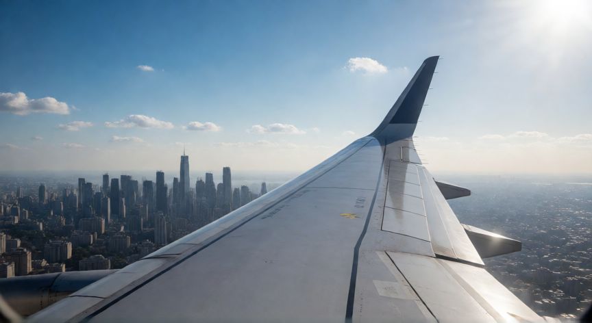 que paso 9 11, Avión comercial volando sobre Nueva York